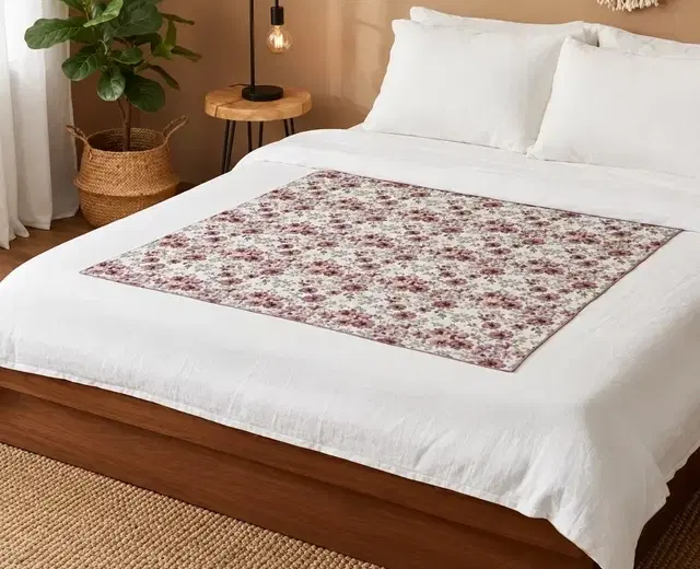 Waterproof Bed Server/Food Mat Brown Floral