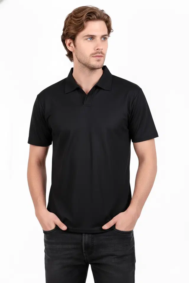 Polyester T-shirt for Men, Black (L)