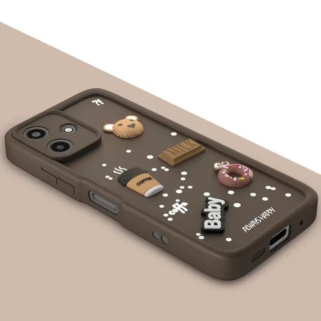 Silicone Mobile Back Cover for Mi REDMI 12 5G / 12 4G (Brown)