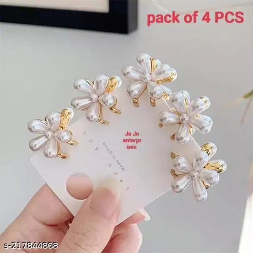 ABS Plastic Hair Clips for Women, Pack of 4 (Multicolor)