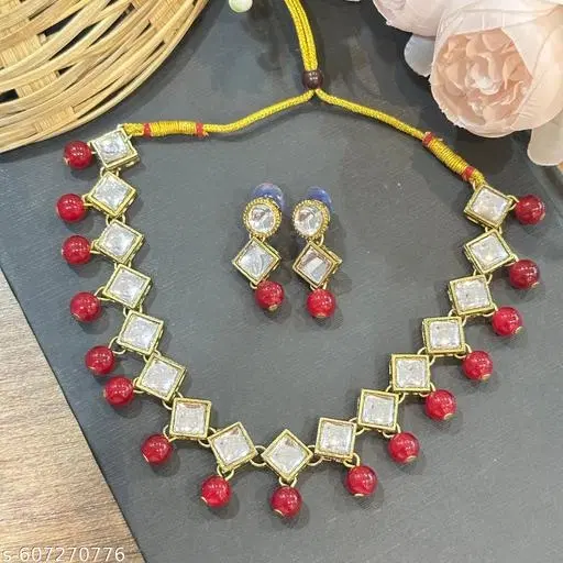 Kundan Necklace  for Women & Girls, Maroon
