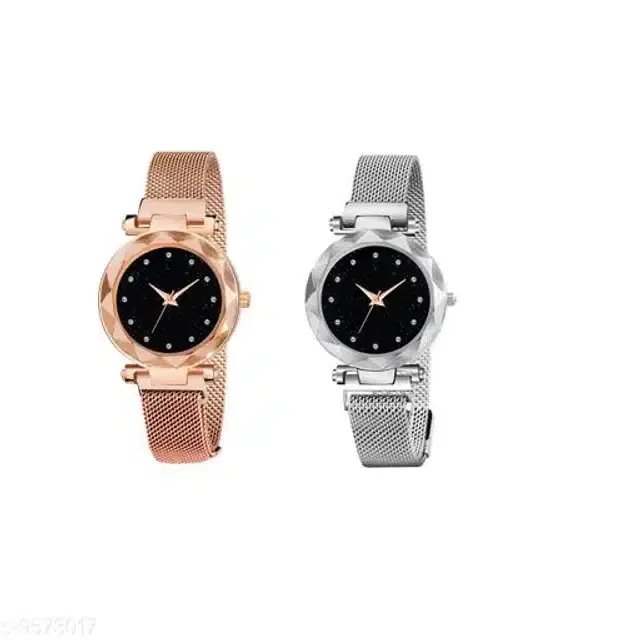 Analog Watch for Women, Pack of 2 (Multicolor)