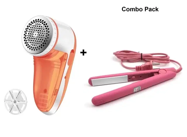 Electric Lint Remover lint from All Woolens Sweaters and Mini Hair Straightener (Multicolor, Combo Pack)