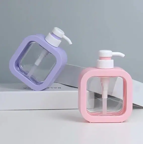 Plastic Refillable Liquid Soap Dispenser for Bathroom, Multicolor, 300 ml, Pack of 2