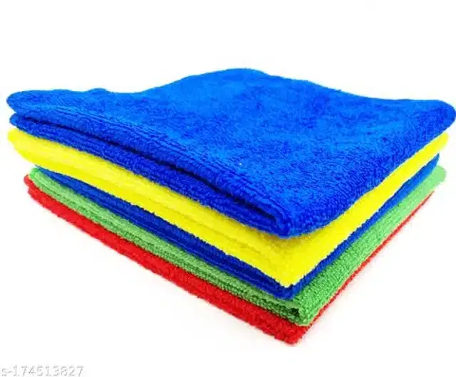 Microfiber Bath Towel, Multicolor, 40x40 cm, Pack of 4