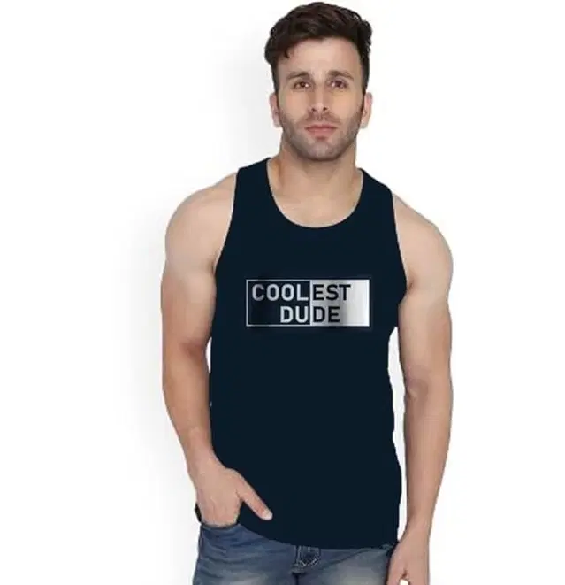 Poly Blend T-shirts for Men, Navy Blue (L)