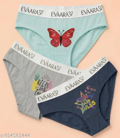 Front Sticker Panty for Women, Pack of 3 (Grey, XS)