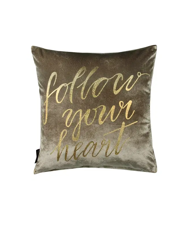 Cotton Cushion Cover, Grey, 16x16 inches