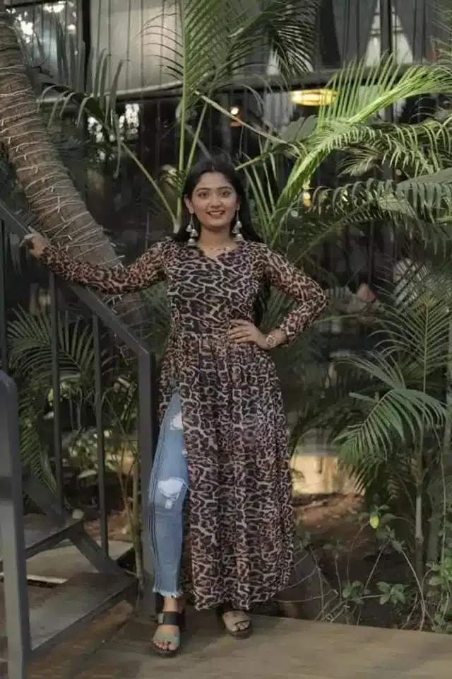 Full Sleeves Gown for Women (Multicolor, XS)