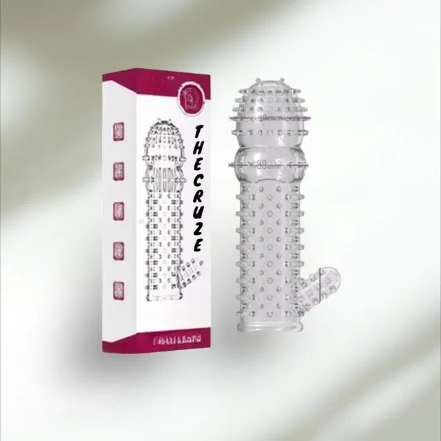 Crystal Dotted Reusable Condom for Men, Transparent, Pack of 1
