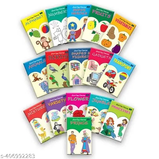 Small Copy Coloring Set of 16 Coloring Books for Kids Paperback Book Ford Publications Fun Activity Book Birthday Gift Holiday Activities Brain Development Early Learning Drawing Practice for Homeschooling Kindergarten Nursery Students