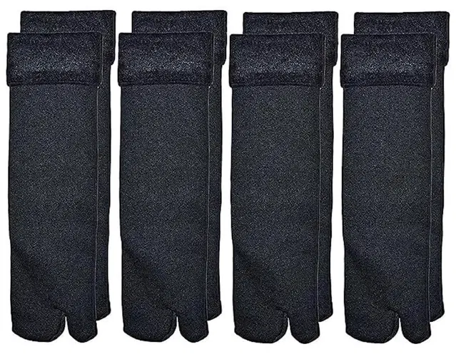 Velvet Solid Socks for Women, Pack of 4 (Black)