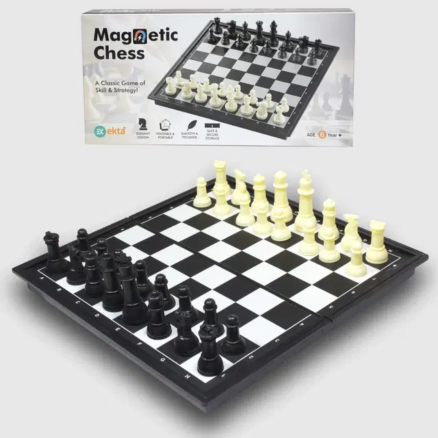 Ekta Magnetic Chess Set, Foldable Travel Board Game