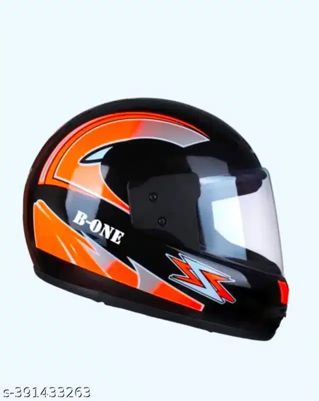 Full Face Helmet for Men & Women, Black & Orange
