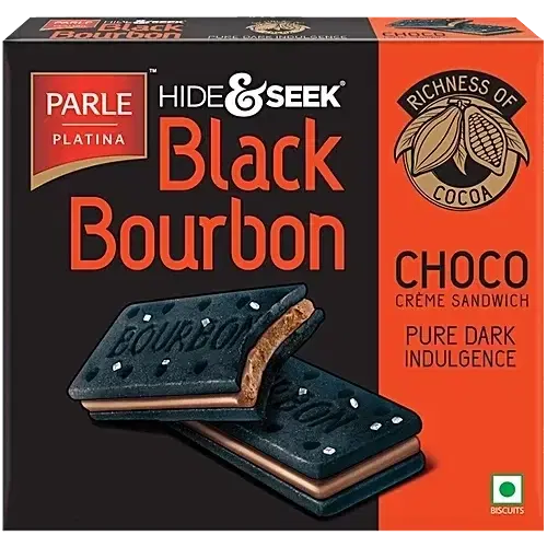 Parle Hide & Seek Black Bourbon Choco Creme Sandwich Biscuit 270 g
