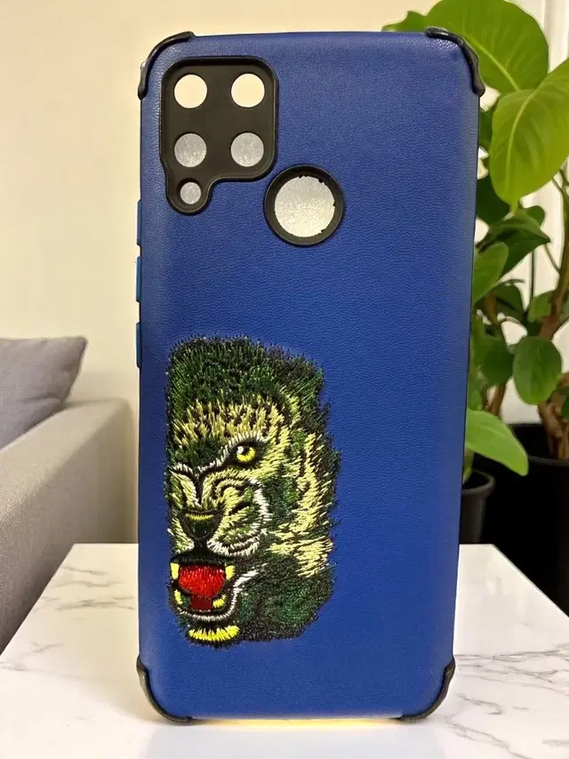 Pvc Back Cover For Realme C15, Blue