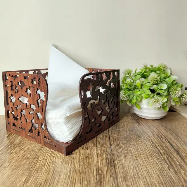 Wooden Tissue Paper Holder, Multicolor