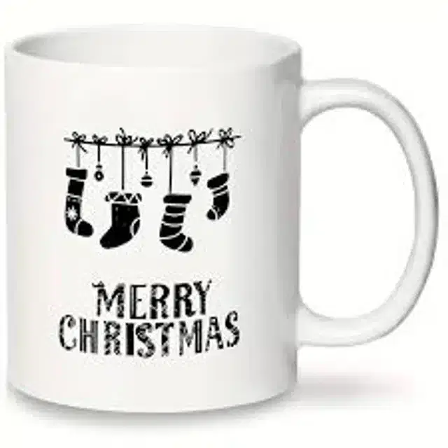 Ceremic Printed Coffee Mug, White, 350 ml