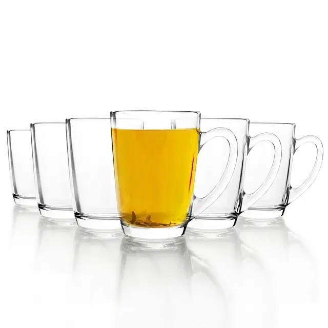 Cello Caroline Glass Cup, 160 ml | Set Of 6 | Heat-Resistant Lead-Free Glass | Tea, Coffee & Green Tea Cup For Home & Office