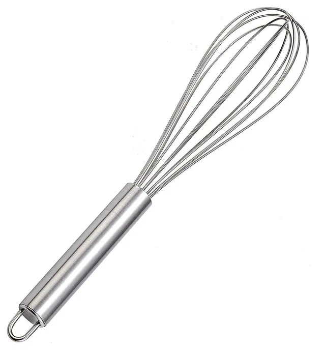 Stainless Steel Round Manual Hand Whisk 20 cm, Set of 1, Silver