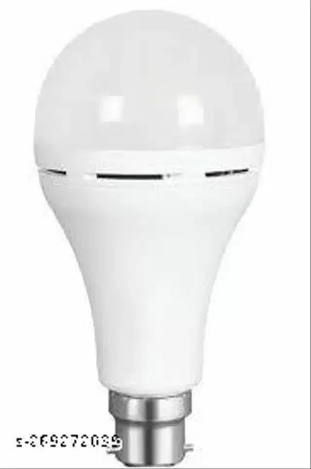 Plastic Rechargeable LED Bulb, White, 9 W