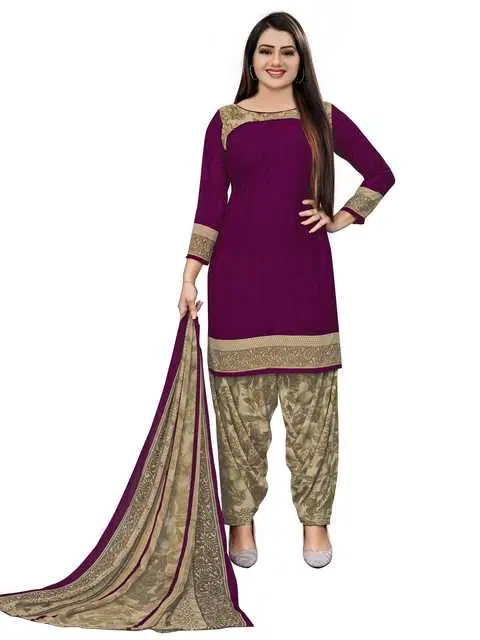 Sharda Creation Women's Dress Material (Purple) (SC45)