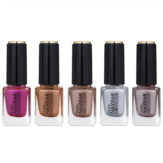 Matte Nail Polish, Multicolor, 10 ml, Pack of 5