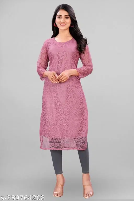 Net Kurti for Women,  Pink  (S)
