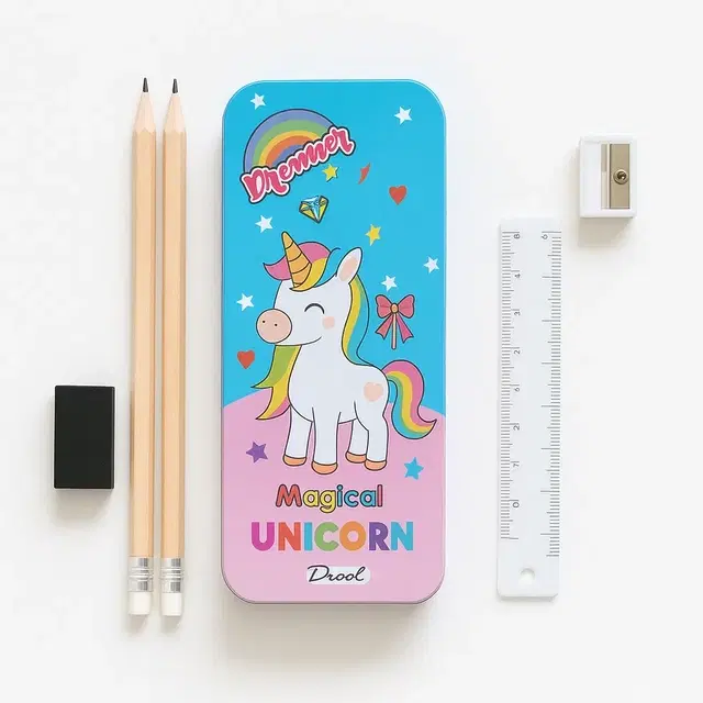 Unicorn Metal Geometry Box Mini Geometry Box for Kids