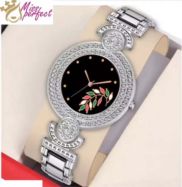 Analog Watch for Women & Girls (Silver)