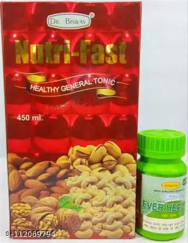 Dr Biswas Nutrifast Healthy Tonic & Ever Health Capsule For Family Good Health|Pack Of 2|, Pack Of 2