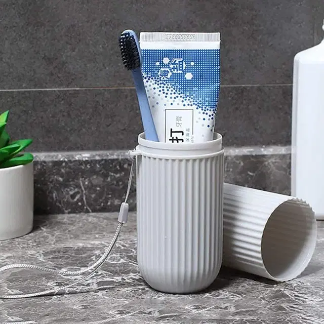 Plastic Capsule Shaped Toothbrush Case, Multicolor