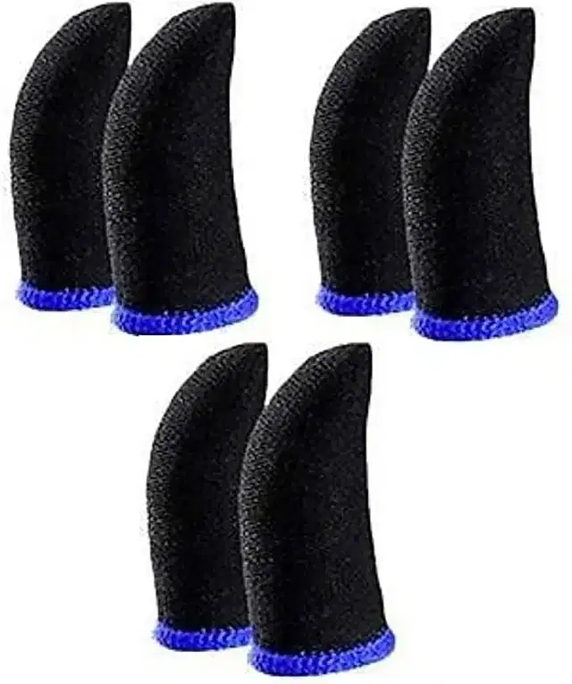 Anti Slip Gaming Finger Sleeves, Multicolor, Setof 3