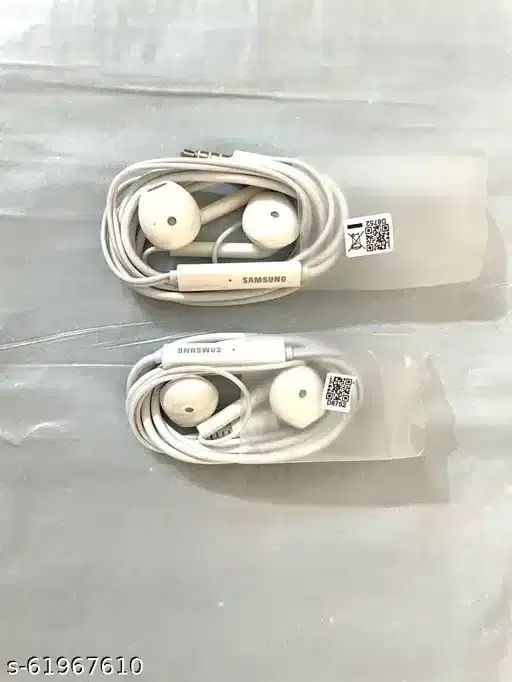 Plastic Cool Bass 3.5 Mm In Ear Wired Earphone With Mic Compatible For Android Phones, White, Pack Of 2, Dv-17