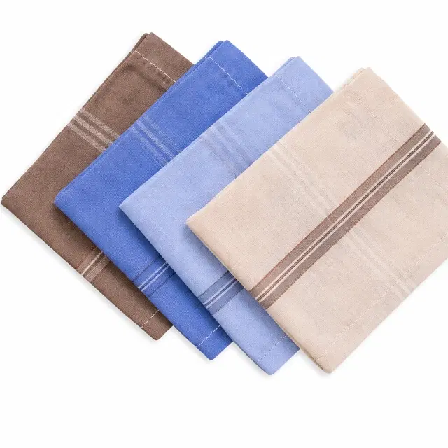 Printed Cotton Handkerchiefs for Mens ,Multicolor, Pack of 4