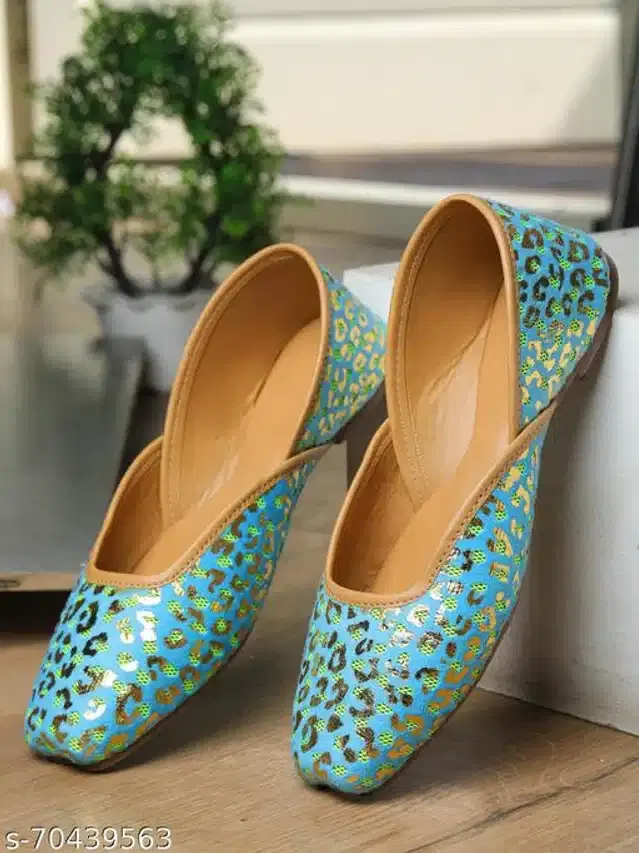 Juttis for Women (Sky Blue & Beige, 3)