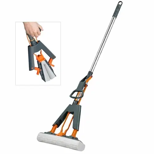 Lifelong Vivela PVA Sponge Mop for Floor Cleaning, Super Absorbent Roller Mop, Easy Squeeze Mechanism, Extendable Steel Handle, Wet & Dry Use on Tile, Wood, Marble & Glass (llccpva01)