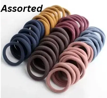 Polyester Rubber Band for Women, Assorted Multicolor, Pack of 50