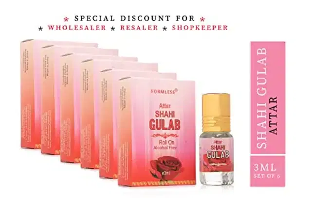Formless Shahi Gulab Roll On Attar, 3 ml, Pack of 6