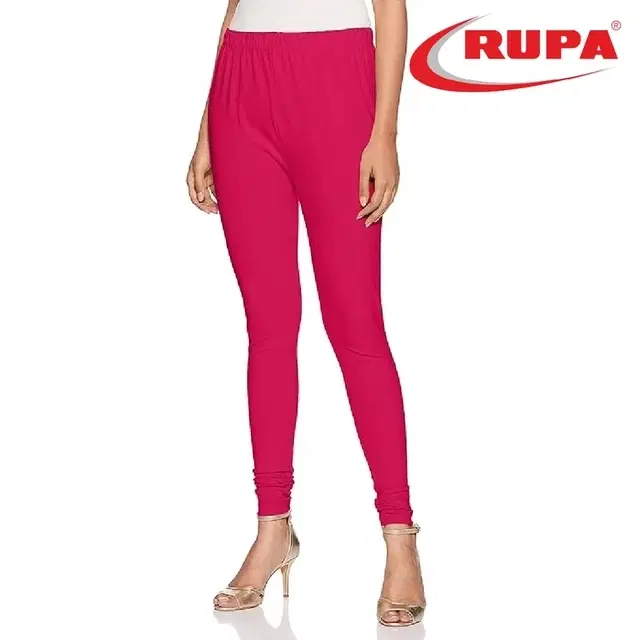 Rupa Cotton Lycra  CHURIDAR LEGGINGS for women, Hot Pink (Free Size)
