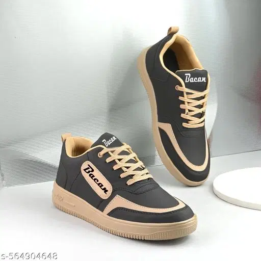 Casual Sneakers for Men (Black, IND-6)