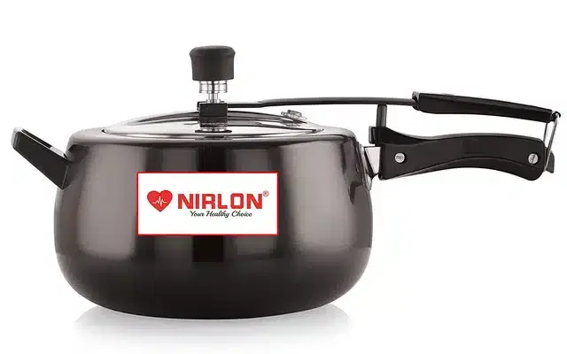 Nirlon Hard Anodised Aluminium Inner Lid Pressure Cooker, Black, 5 L