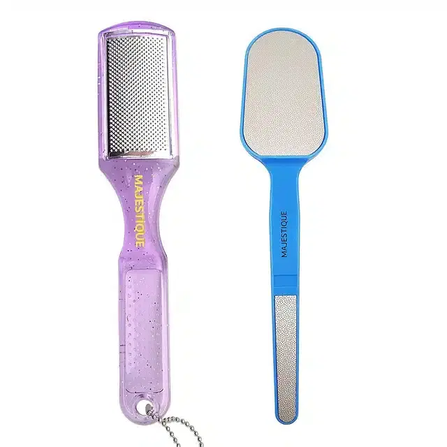 Majestique 2 In1 Professional Pedicure and Manicure Rasp Foot Scrubber & Nail File for Cracked Skin, Combo of 2, B-71