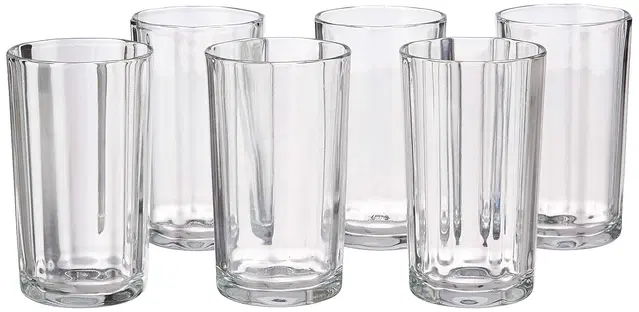 Afast Glass Tumbler, capacity-190ml Each, Set of 6, Transparent, Glasses Suitable for Drinks, Water, Juice, etc, Perfect for Home, Restaurants and Parties
