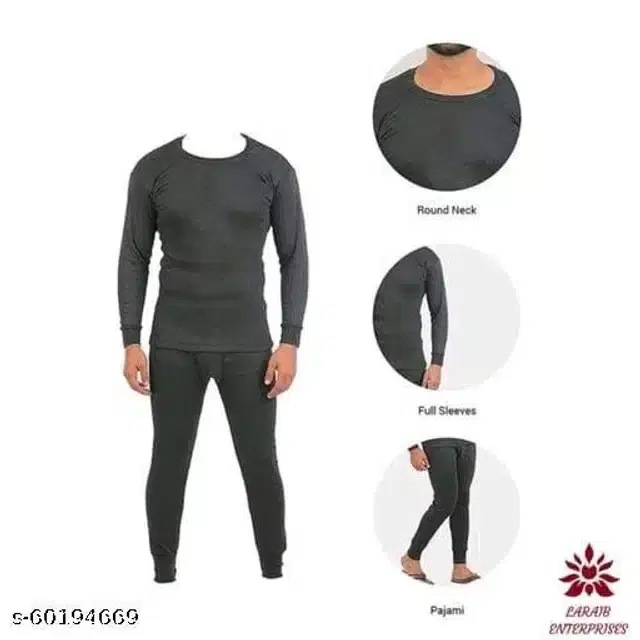 Wool Thermal Set for Men (Grey, S)