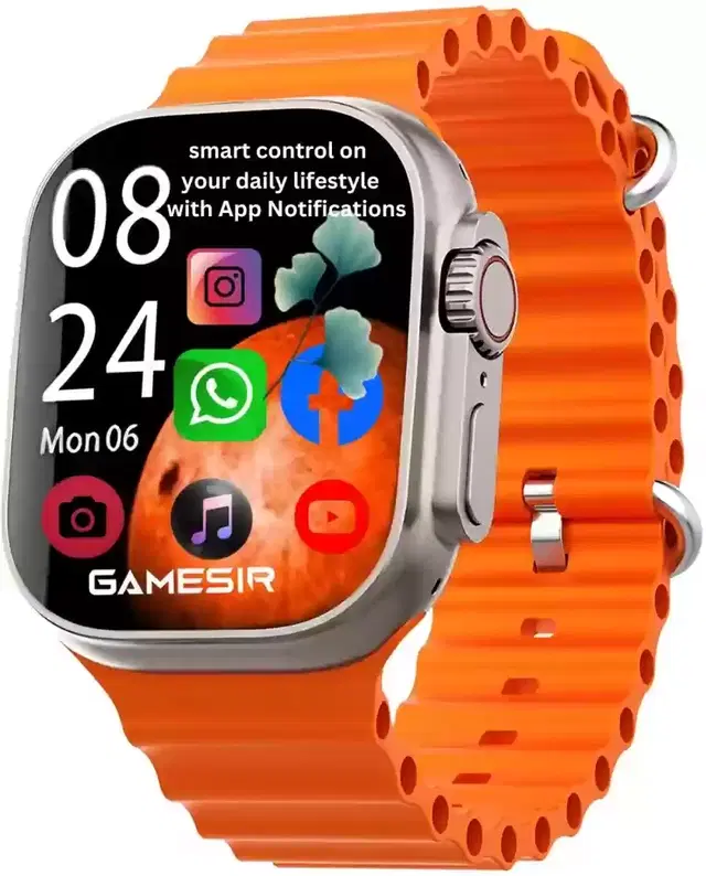 Silicone T800 Ultra Smartwatch for Men & Women, Orange