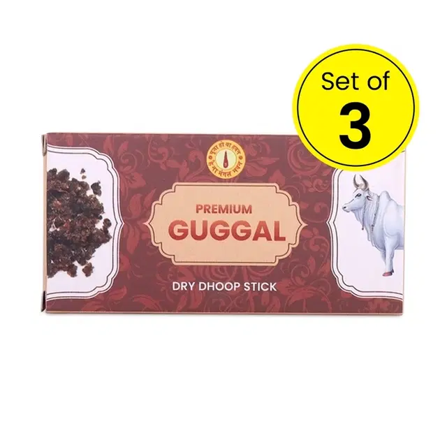 Mangal Bhavan Dry Dhoop Stick - Guggal - 12 Sticks (Pack of 3)
