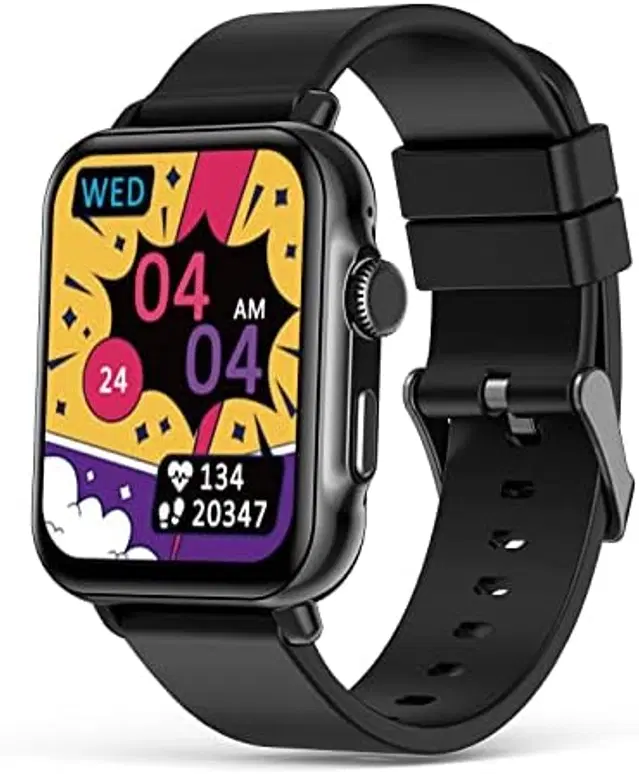Rubber Strap T 500 Bluetooth Smartwatch for Men & Women, Black