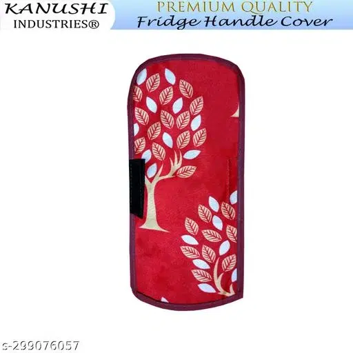 KANUSHI Industries® Multi-Purpose Refrigerator / Fridge Handle Cover / Fridge Handle / Microwave Handle Cover set (FRI-1-HANDLE-MAROON-TREE)