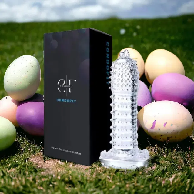 Crystal Dotted Reusable Condom for Men, Transparent
